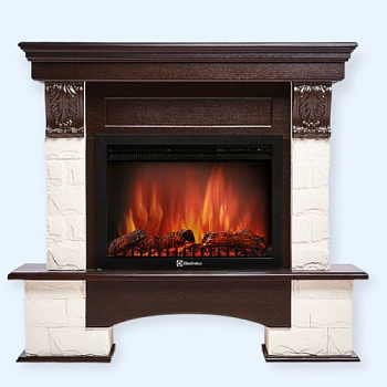 Forte 25S камень белый, шпон темный дуб (1131763) Firelight Портал